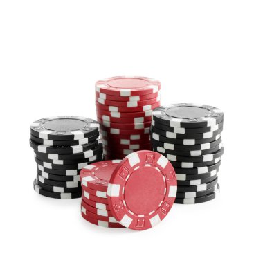 Poker oyunu. Kumarhane çipleri beyaz