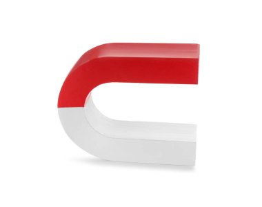 Beyaza izole edilmiş bir at nalı mıknatısı