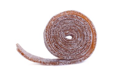 Beyaza izole edilmiş lezzetli bir ekşi kemer.