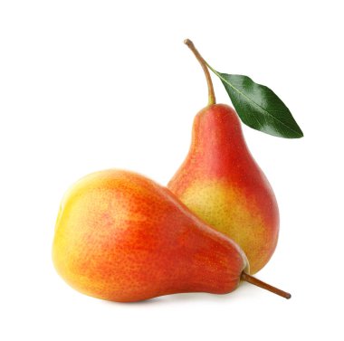 beyaz izole iki lezzetli olgun armut