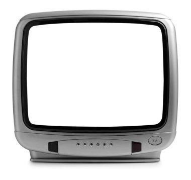 Boş ekran beyaz üzerine izole edilmiş Retro TV