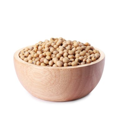 beyaz izole kase soya fasulyesi