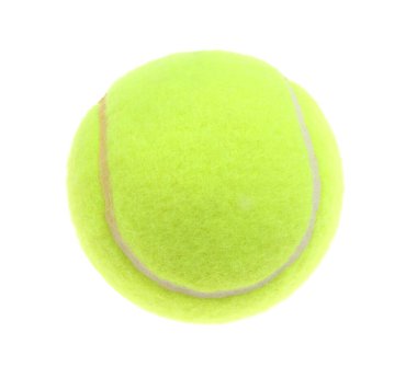 Bir açık yeşil tenis topu beyaza izole edilmiş.