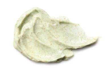 Üst görünümde, beyazda izole edilmiş vücut fırçasının kokusu