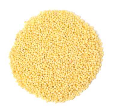 Ham darı beyaz, üst görünümde izole