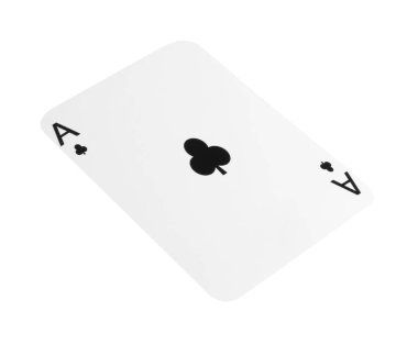 Poker oyunu. Beyazda izole edilmiş bir oyun kartı