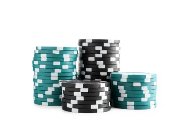 Poker oyunu. Kumarhane çipleri beyaz