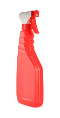 Beyaza izole edilmiş bir şişe temizlik ürünü.