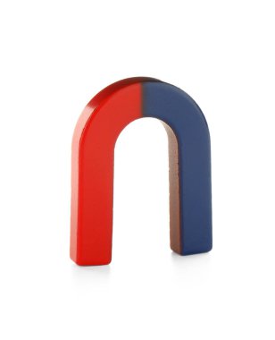 Beyaza izole edilmiş bir at nalı mıknatısı