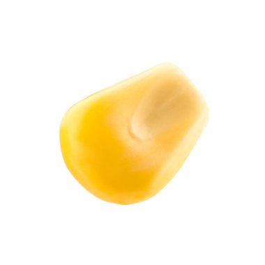 Bir taze mısır çekirdeği beyaza izole edilmiş.