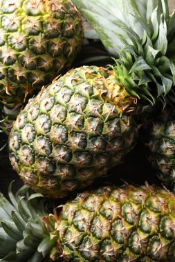Arkaplan olarak taze ananas, yakın plan görünümü