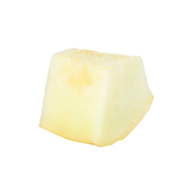 Olgun kavun parçası beyaza izole edilmiş.