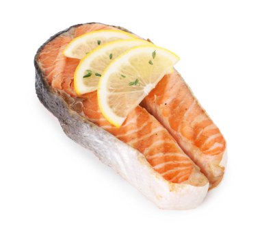 Limonlu ızgara somon bifteği.