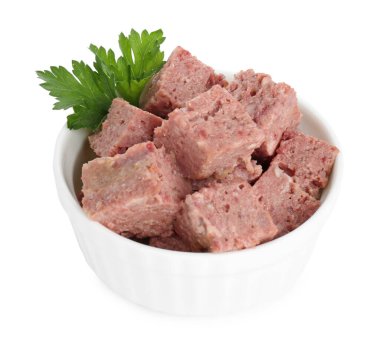 Taze maydanozlu konserve et.