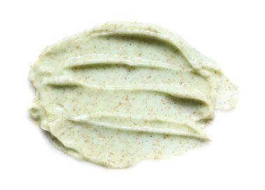 Üst görünümde, beyazda izole edilmiş vücut fırçasının kokusu