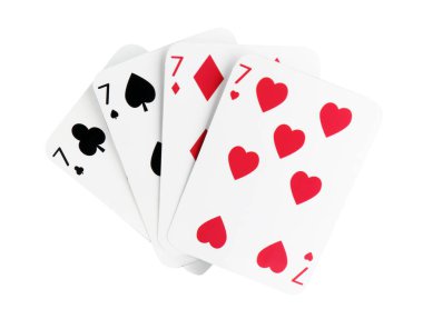 Poker oyunu. Kartlar beyazda izole ediliyor