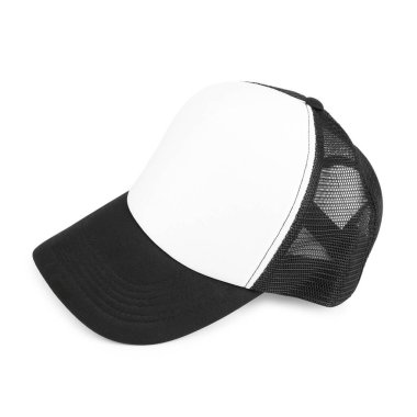 Beyaza izole edilmiş şık renkli beyzbol şapkası. Tasarım için model