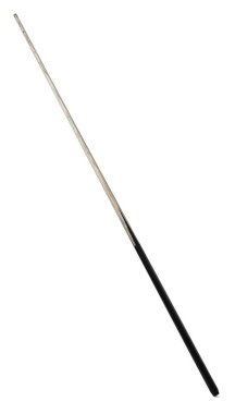 Klasik ahşap bilardo ıstakası beyaza izole edilmiş.
