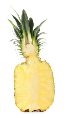 yarı olgunlaşmış ananas üzerinde beyaz izole