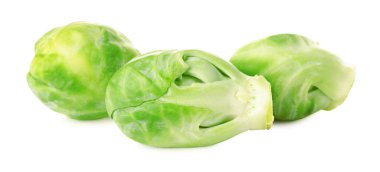 taze yeşil Brüksel lahanası üzerinde beyaz izole