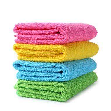 Birçok farklı mikrofiber kumaş beyaz üzerinde izole edilmiş.