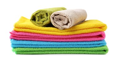 Birçok farklı mikrofiber kumaş beyaz üzerinde izole edilmiş.