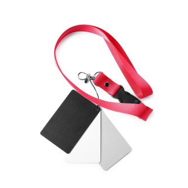 Beyaz arkaplanda beyaz ayarlama kartları, üst görünüm