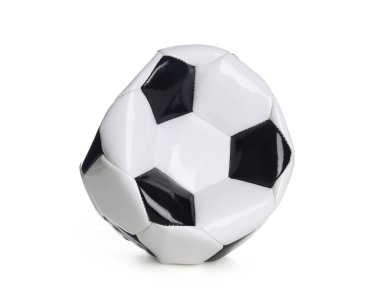 One deflated soccer ball isolated on white clipart