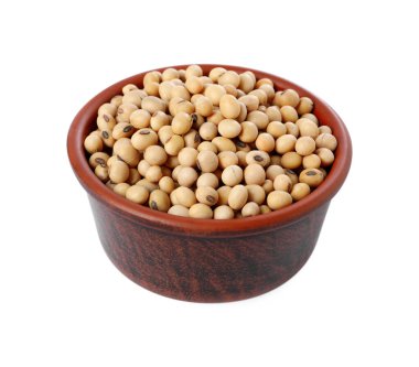 beyaz izole kase soya fasulyesi