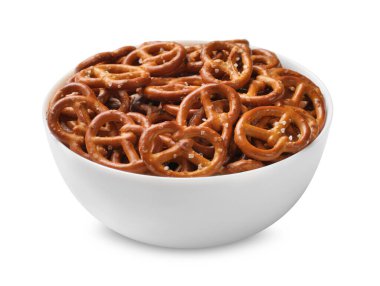 Beyaz kraker kasesinde nefis krakerler.