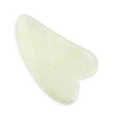 Bir gua sha aracı beyaz, üst görünüm izole