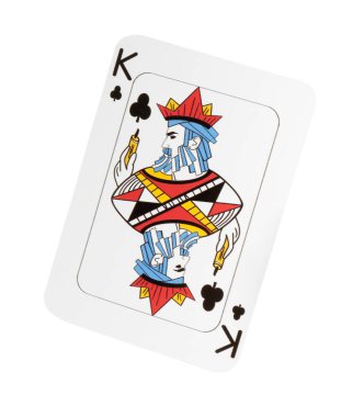 Poker oyunu. Beyazda izole edilmiş bir oyun kartı