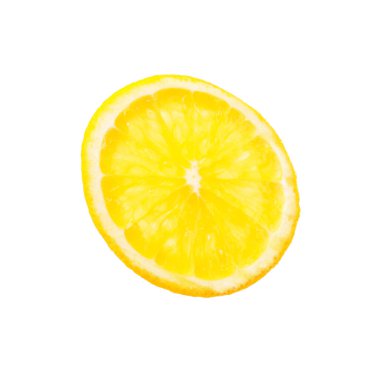 Beyaza izole edilmiş sulu portakal dilimi.