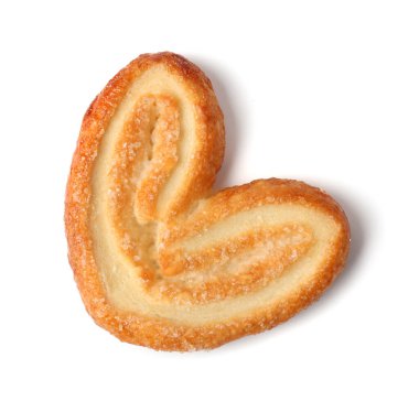 Lezzetli Fransız palmiyeli kurabiye, beyaz, üst manzara