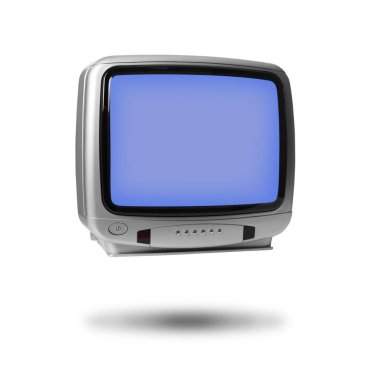 Retro TV beyaz arkaplanda yayında