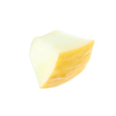 Bir parça taze kavun beyaza izole edilmiş.