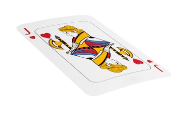 Poker oyunu. Beyazda izole edilmiş bir oyun kartı