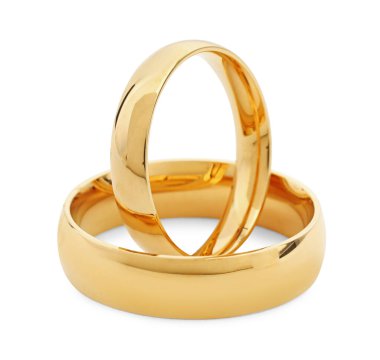 Güzel altın alyanslar bembeyaz