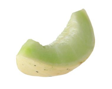 Beyaz üzerine izole edilmiş taze kavun dilimi