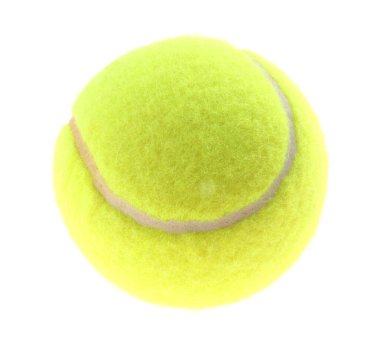 Bir açık yeşil tenis topu beyaza izole edilmiş.