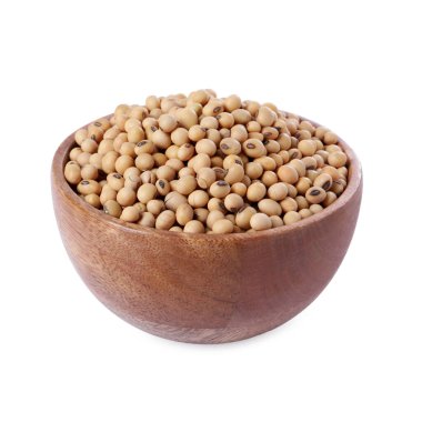 beyaz izole kase soya fasulyesi