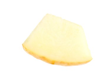 Olgun kavun parçası beyaza izole edilmiş.