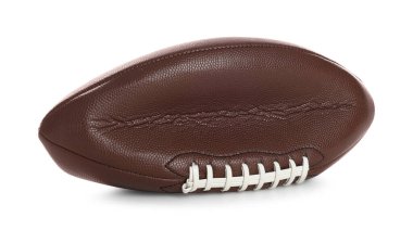 One deflated American football ball isolated on white clipart