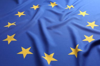 Flag of European Union as background, closeup
