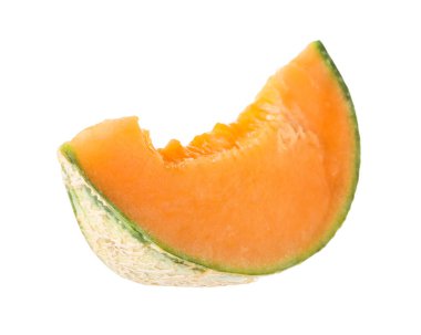 Kavun parçası beyaza izole edilmiş.