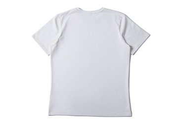Beyaz arka planda beyaz tişört, üst manzara. Tasarım için model