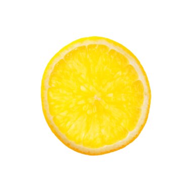 Beyaza izole edilmiş sulu portakal dilimi.