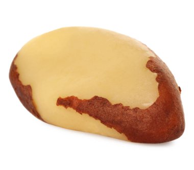 Bir lezzetli Brezilya fındığı beyaza izole edilmiş