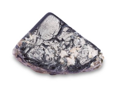 Güzel dumanlı topaz beyazda izole edilmiş. Doğal değerli taş.