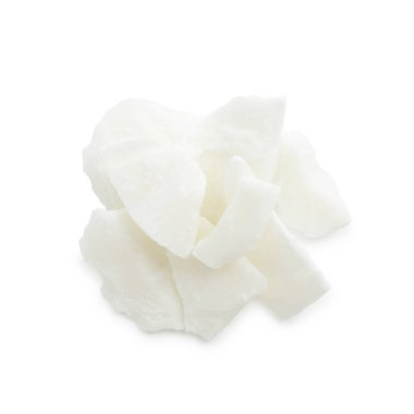 Üst görünümde izole edilmiş soya mumu